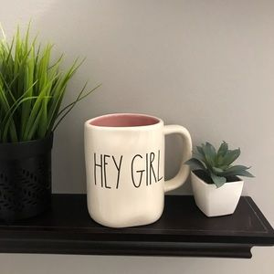 Rae Dunn Hey Girl mug pink interior